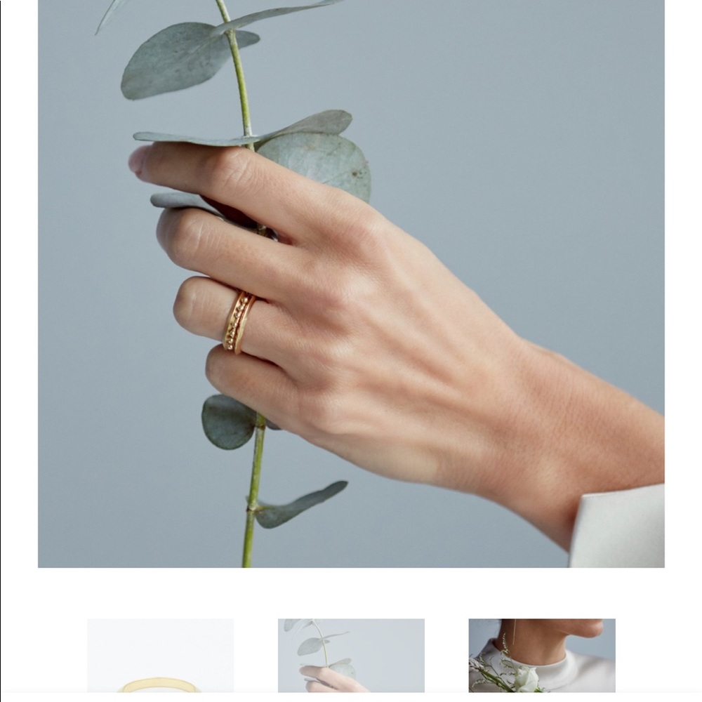 Brushed edge knife ring 14k  from bayou with love